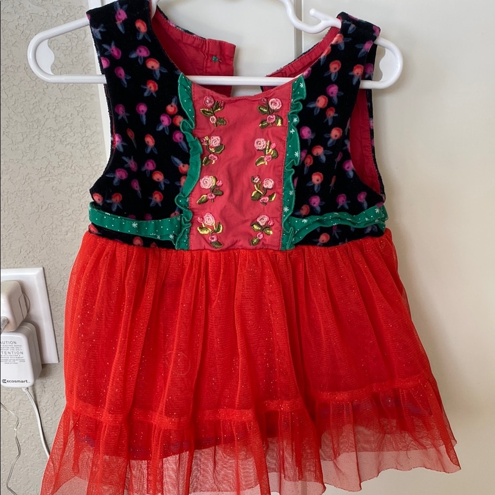 Floral Red Kids Costume Dress